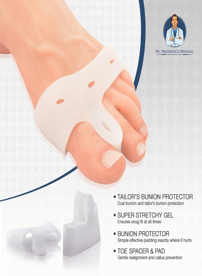 Dr. Frederick's Original Deluxe Bunion Pad & Toe Spacer - 2 Pieces - Soft Gel Toe Separators for Active People - Pain Relief for Bunions & Tailor's Bunions - Heavy Duty - Image 3